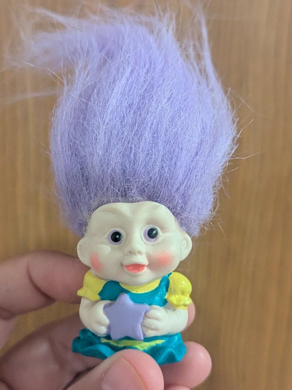 VTG Magic Troll Babies Purple Hair Finger Puppet Pencil Topper Nostalgia Collect